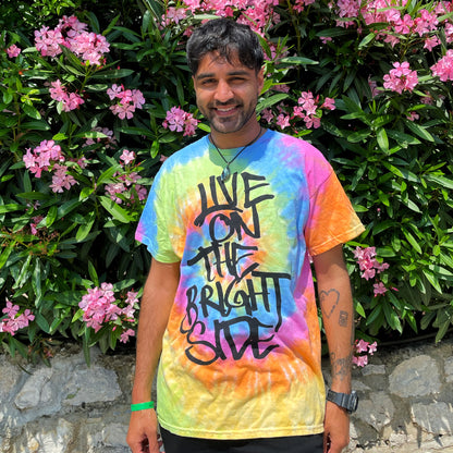 live on the bright side tie-dye t-shirt