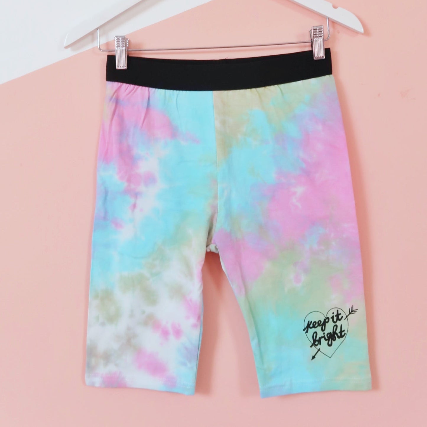 keep it bright tie-dye legging shorts - pastel