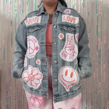 hippie heart denim jacket