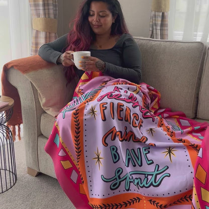 kind heart, fierce mind, brave spirit blanket