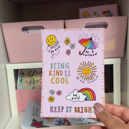 being kind is cool sticker sheet