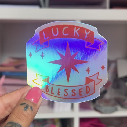 lucky & blessed sticker