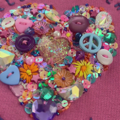 filling my heart with joy - hand-embellished sweatshirt