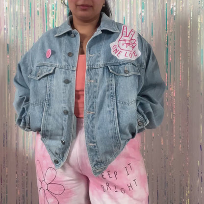 hippie heart denim jacket