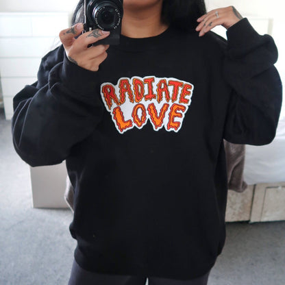 radiate love embroidered sweatshirt - black