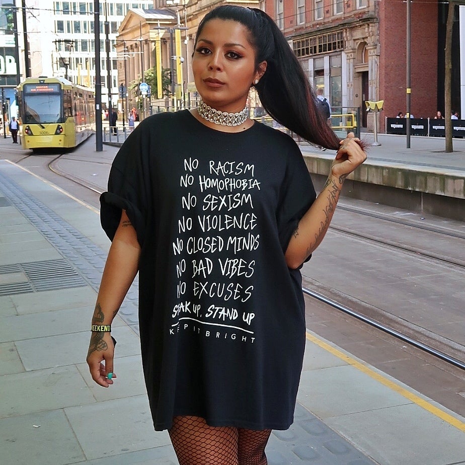 no racism stand up t-shirt shirt worn by miley cyrus
