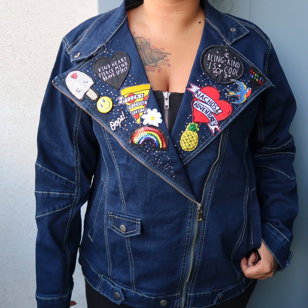 the 'summer nights' denim biker jacket