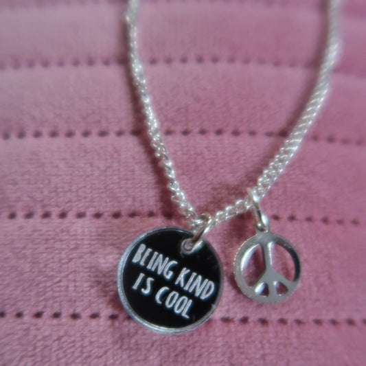 being kind is cool necklaces - silver