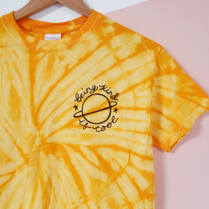 being kind is cool tie-dye t-shirt - yellow
