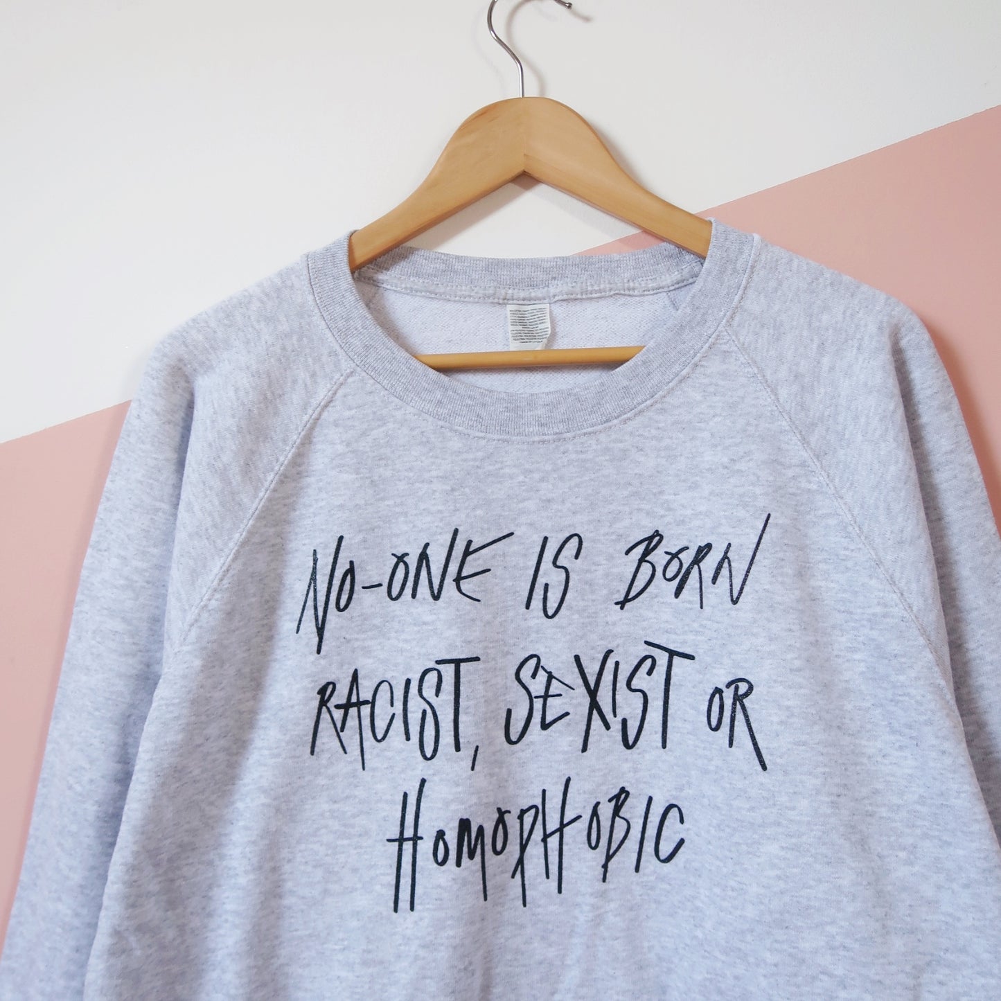 hate is taught sweatshirt - grey