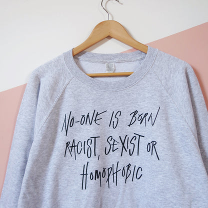 hate is taught sweatshirt - grey