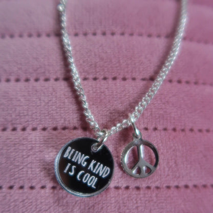 being kind is cool necklaces - silver