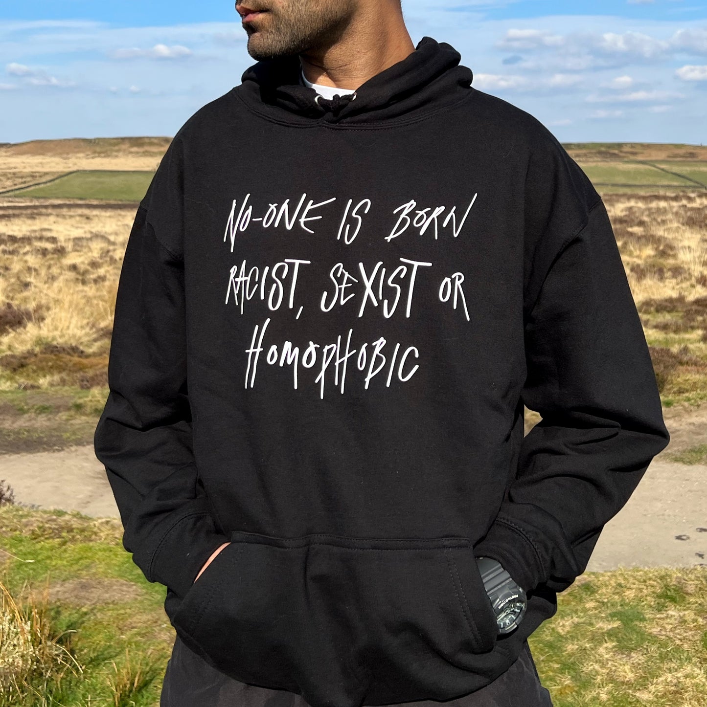 hate is taught hoodie - black