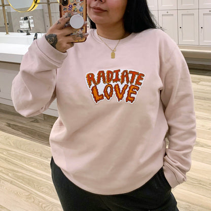 radiate love embroidered sweatshirt - light pink