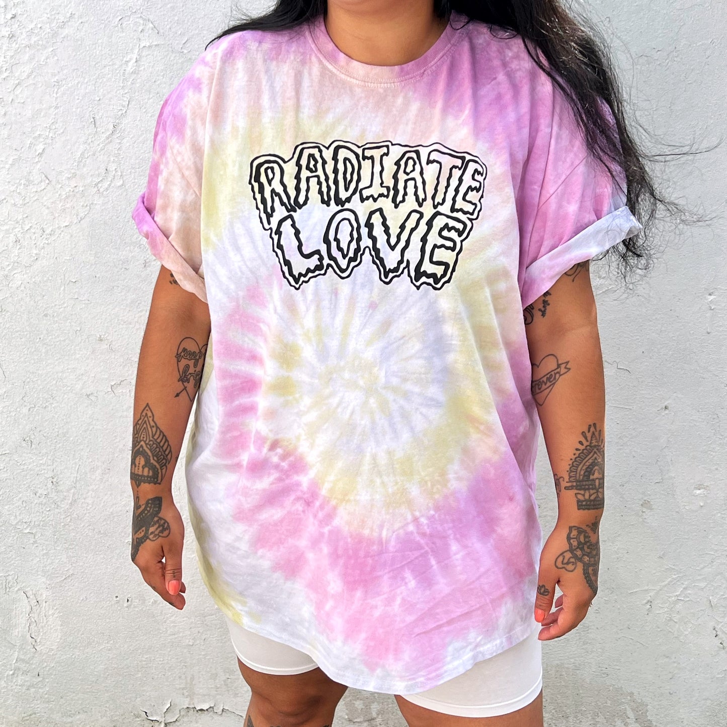 radiate love tie-dye t-shirt - pastel fade