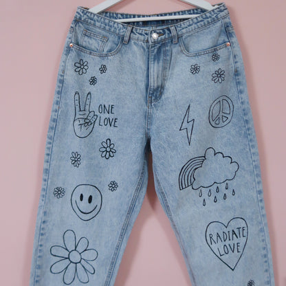 hippie heart mom jeans - v.2