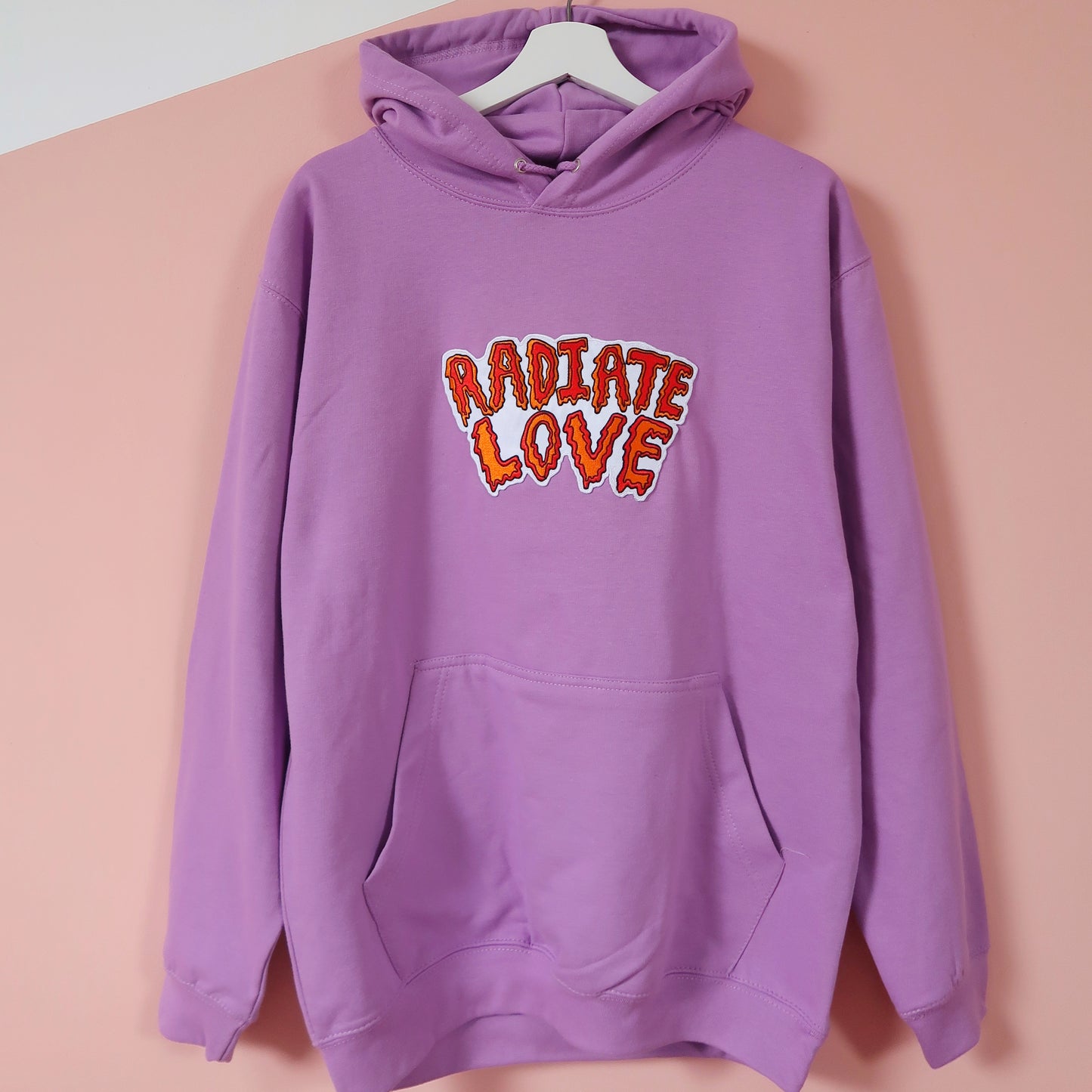 radiate love embroidered hoodie - lilac