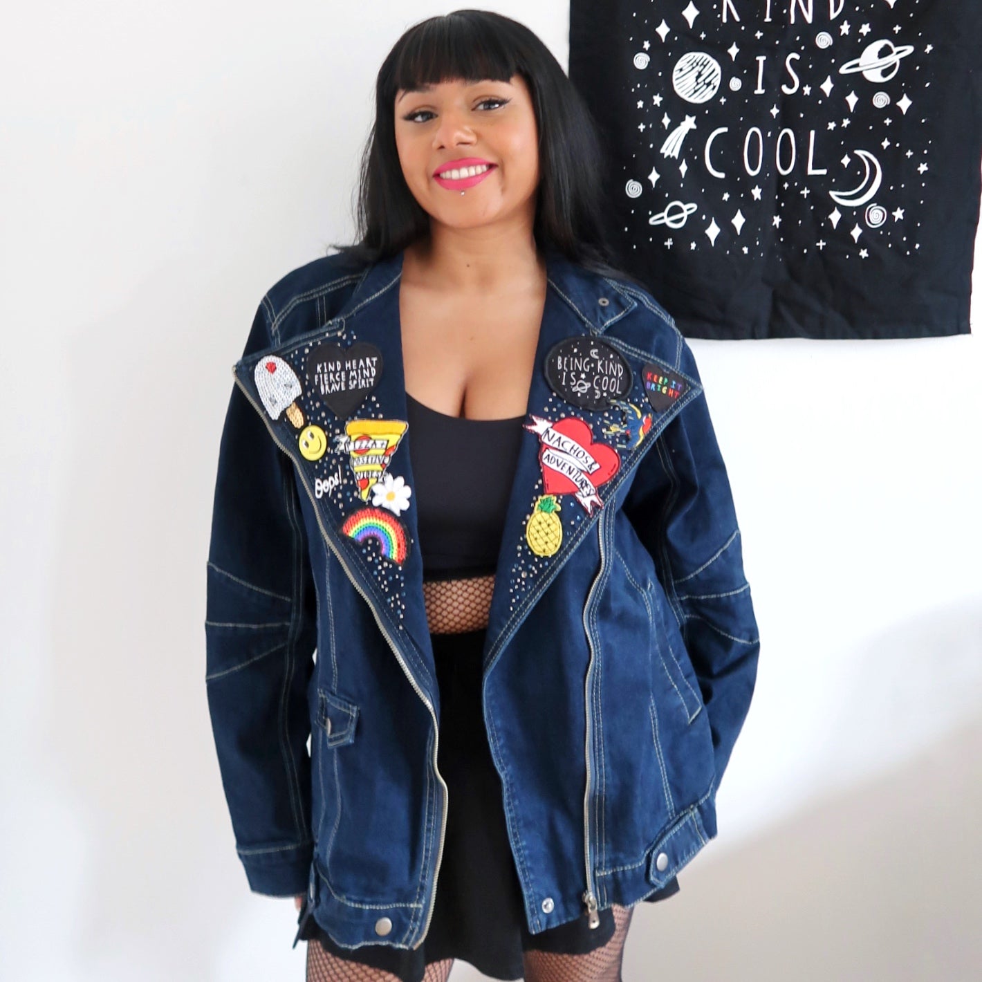 the 'summer nights' denim biker jacket