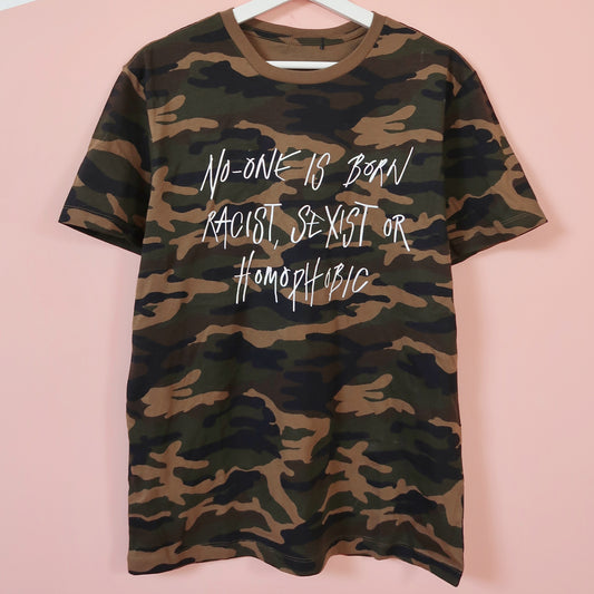 hate is taught t-shirt - camo