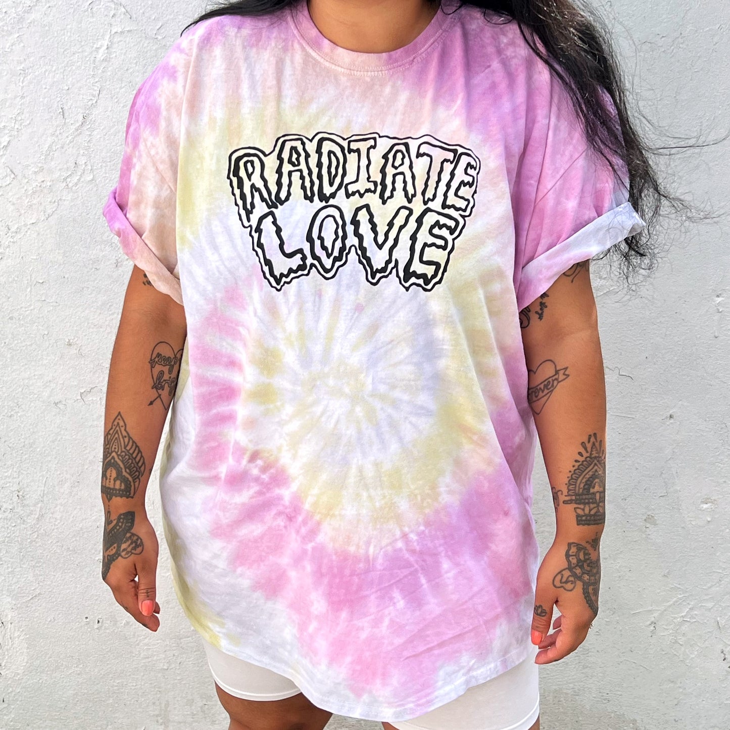 radiate love tie-dye t-shirt - pastel fade