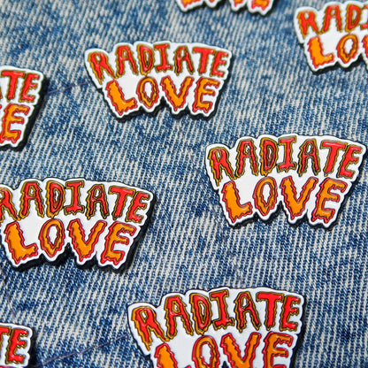 radiate love enamel pin badge