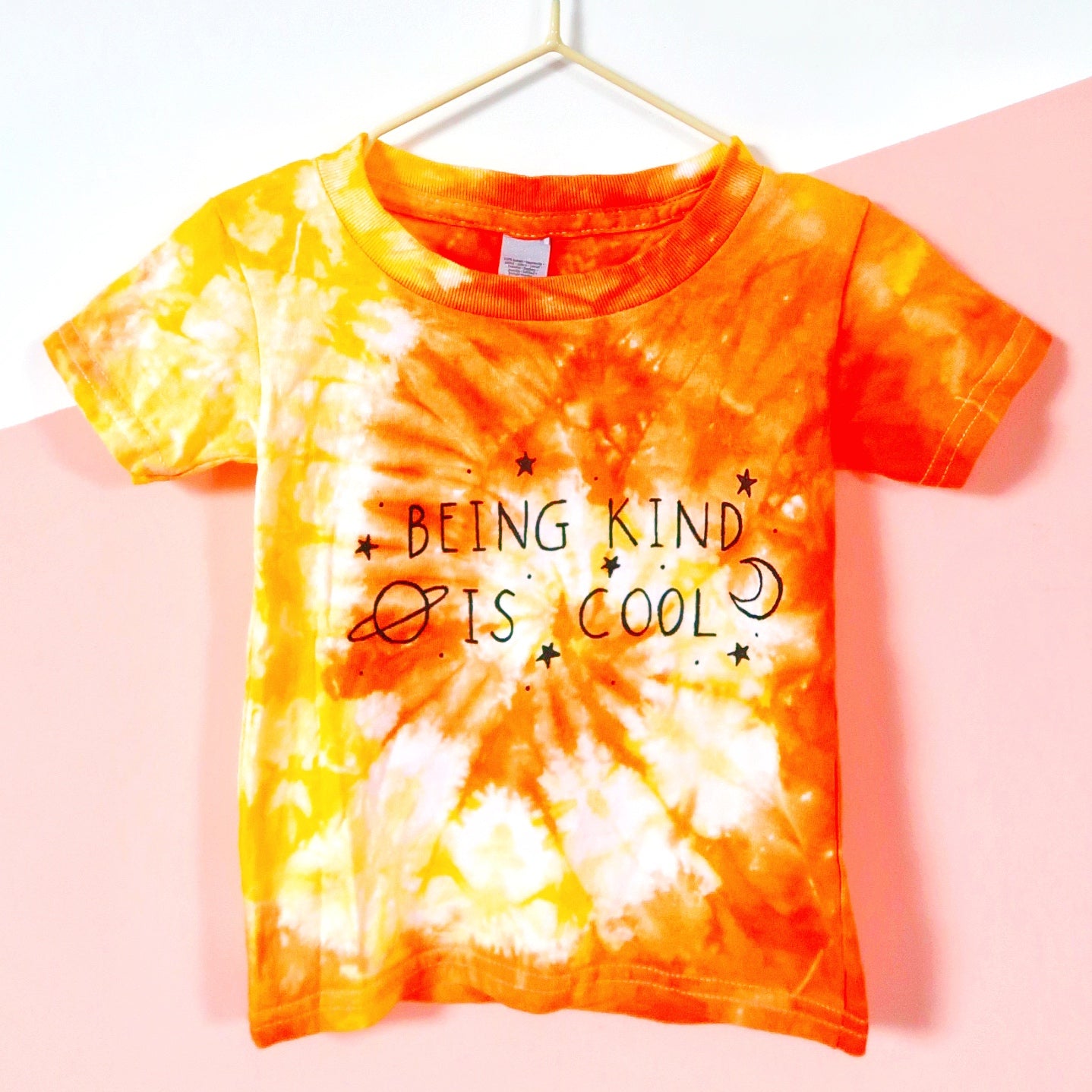 baby being kind is cool tie dye t-shirt - orange