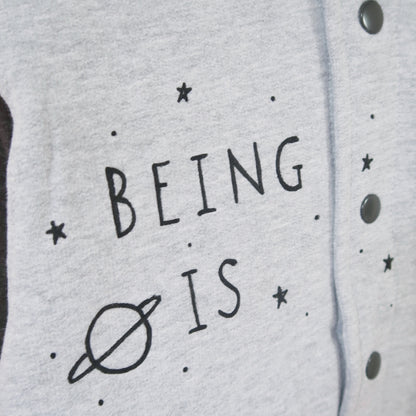 being kind is cool kids varsity jacket v.2 - grey