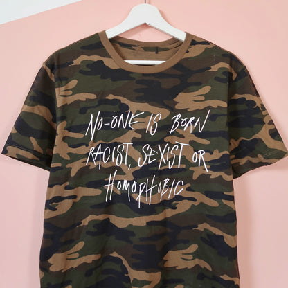 hate is taught t-shirt - camo