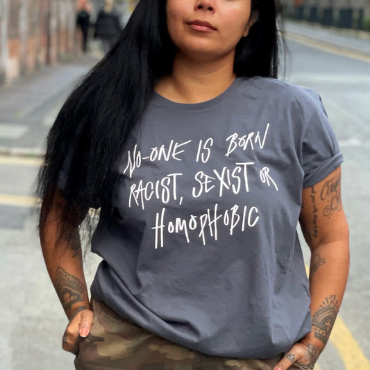 hate is taught t-shirt - dark grey