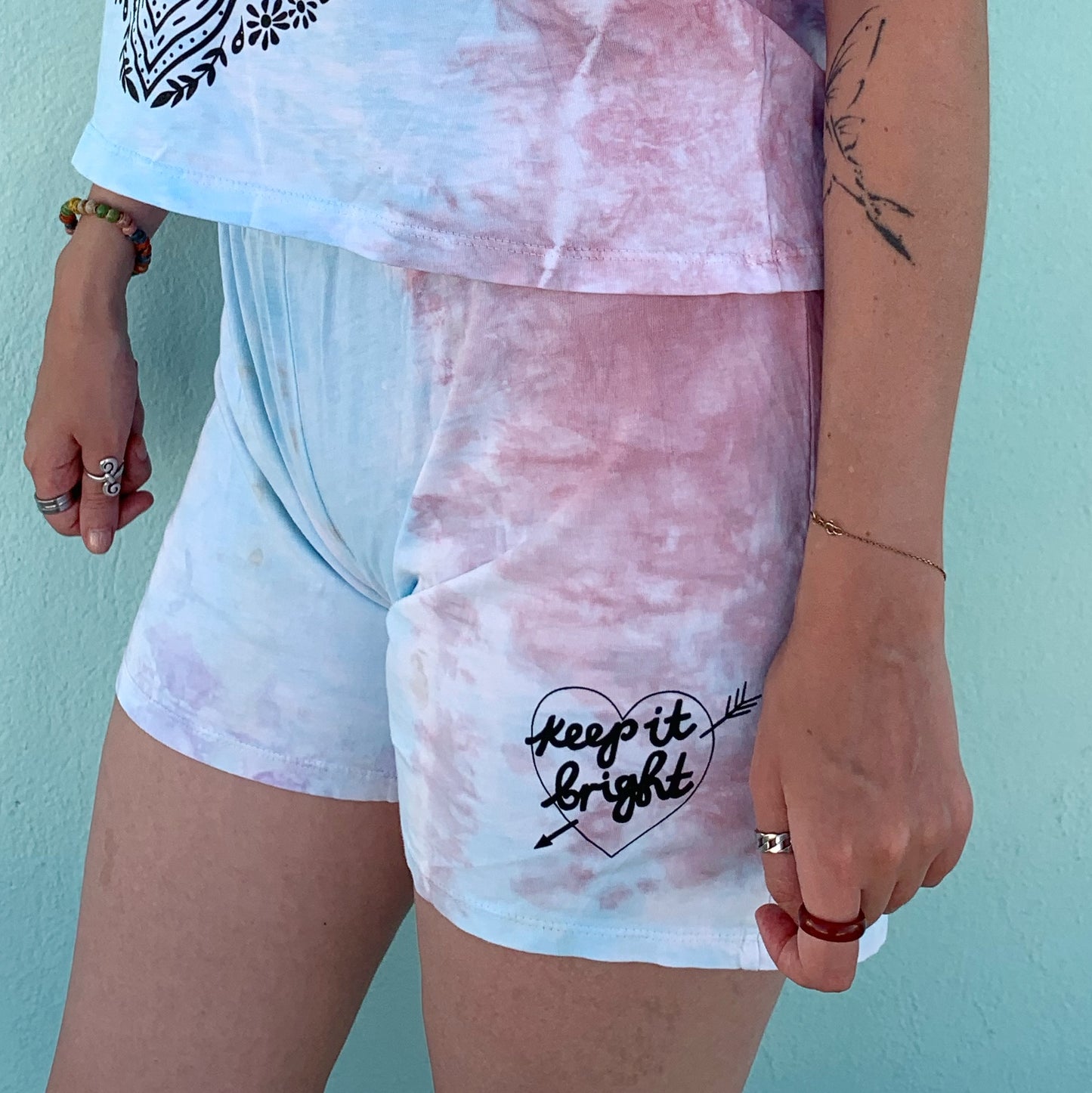 keep it bright tie-dye lounge shorts