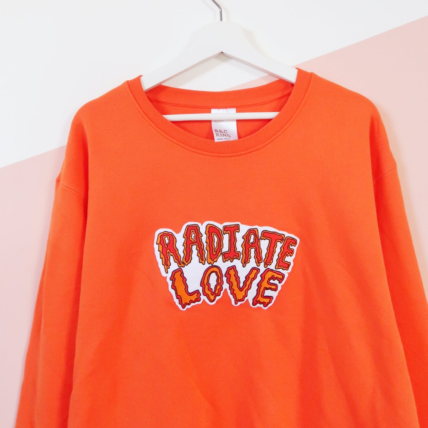 radiate love embroidered sweatshirt - orange