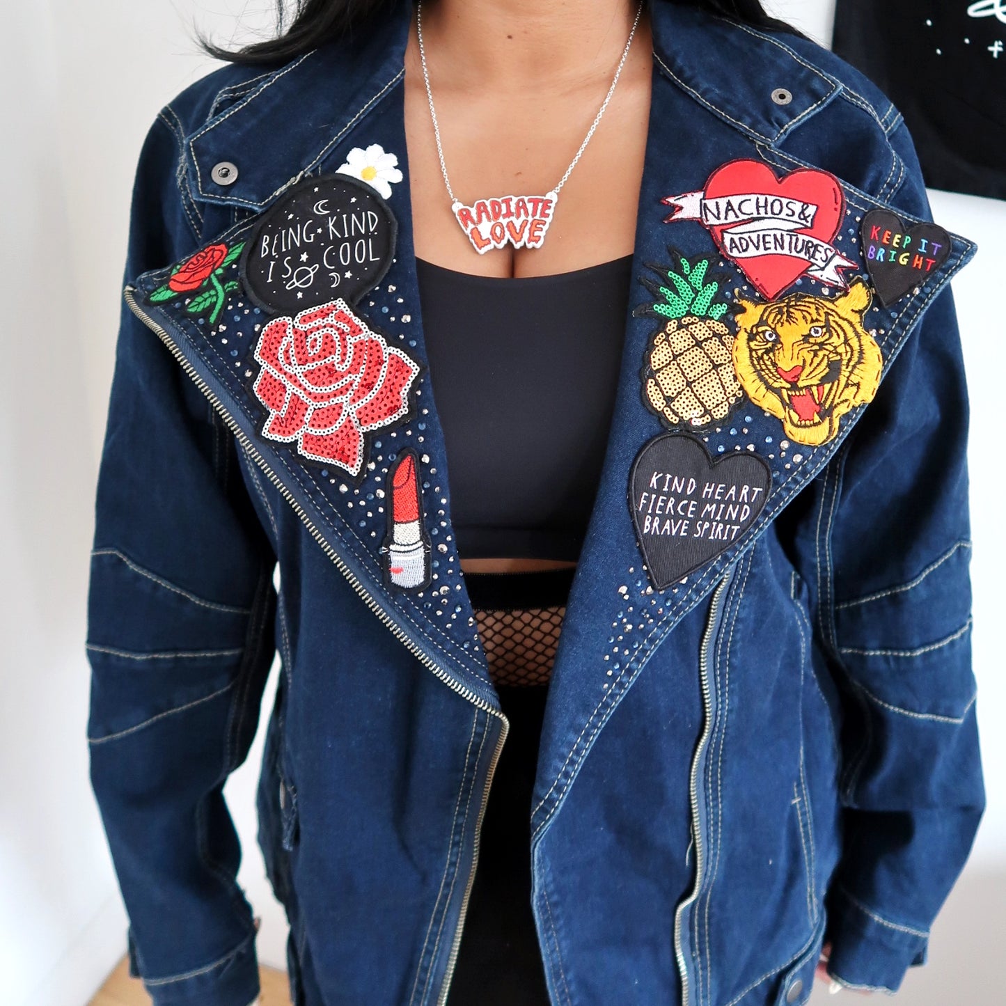 the 'fierce' denim biker jacket