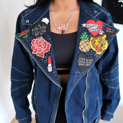 the 'fierce' denim biker jacket