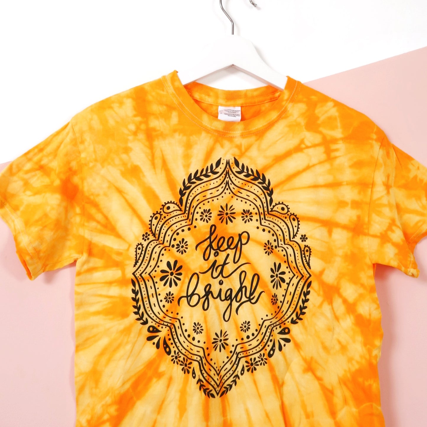 keep it bright tie-dye t-shirt / crop top - yellow