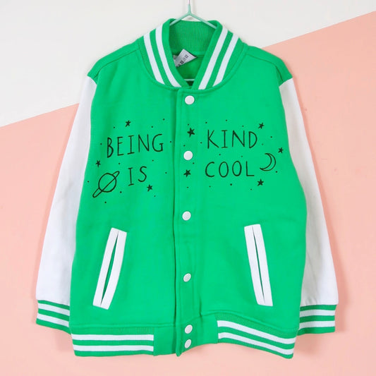 being kind is cool kids varsity jacket v.2 - green