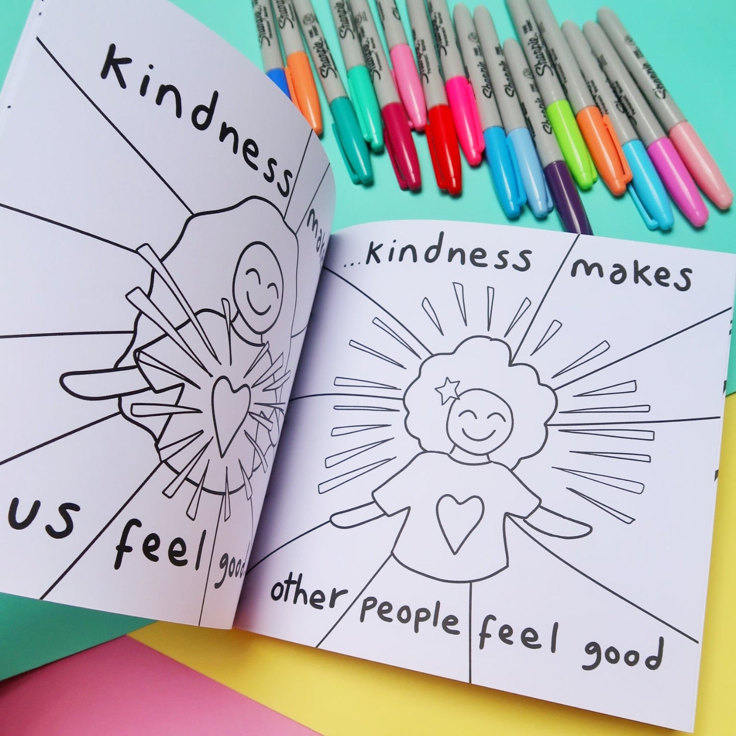 Being Kind Is Cool kids book - a book about kindness - colouring book