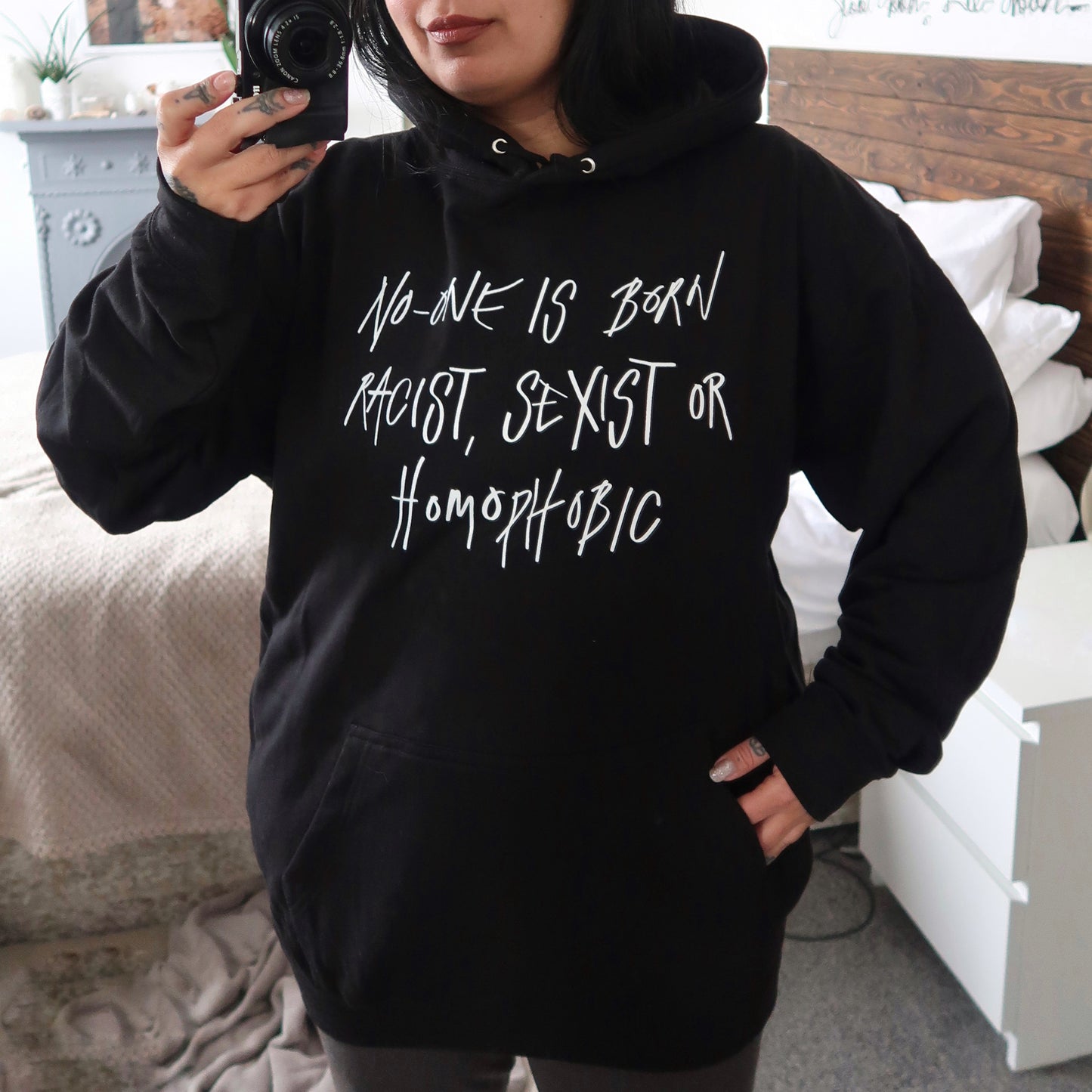 hate is taught hoodie - black
