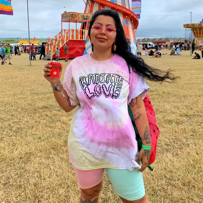 radiate love tie-dye t-shirt - pastel fade