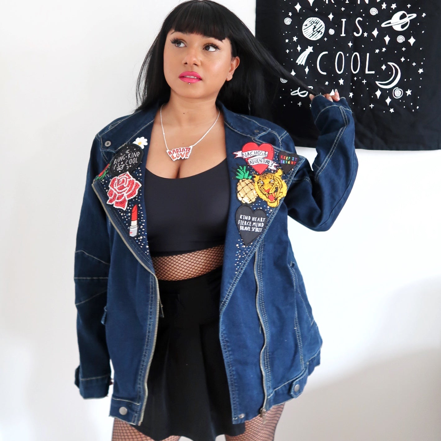 the 'fierce' denim biker jacket