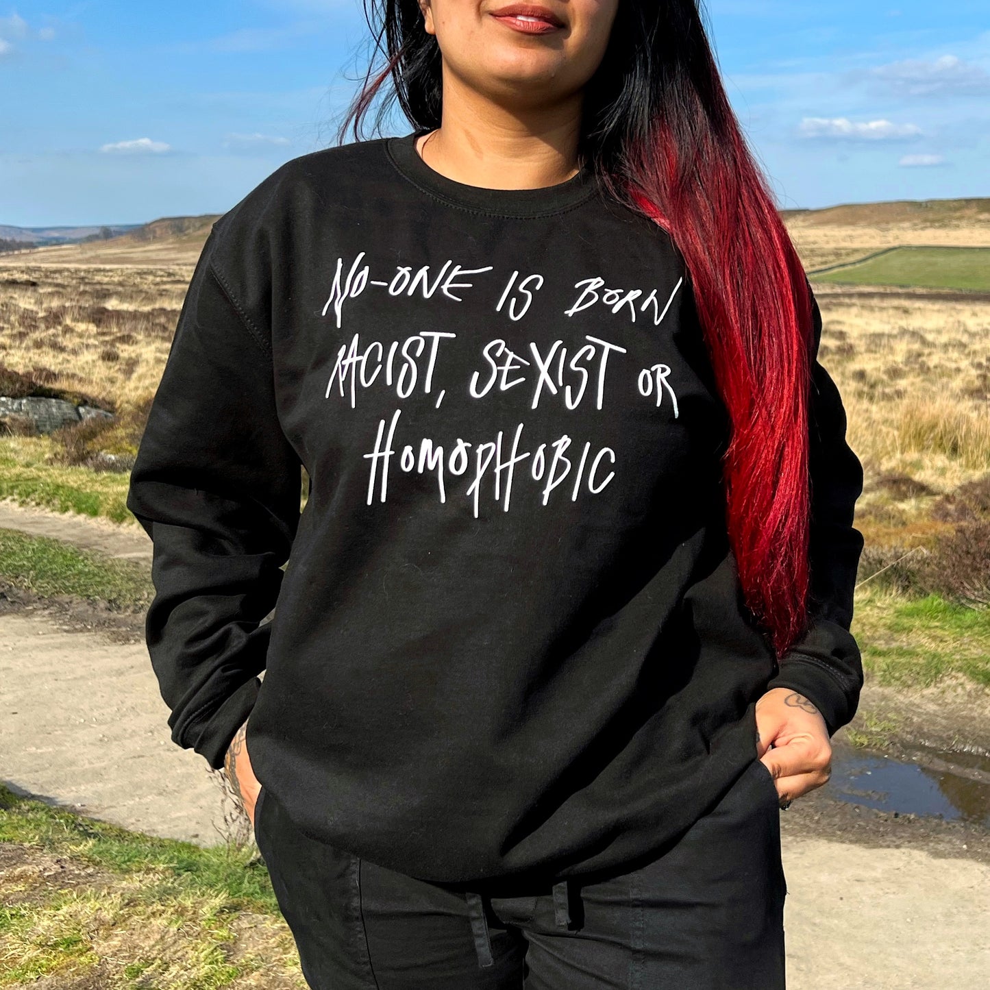 hate is taught sweatshirt - black