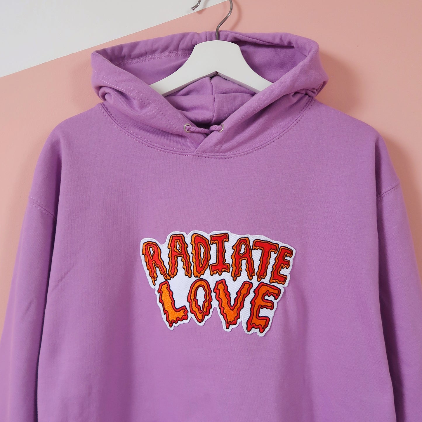 radiate love embroidered hoodie - lilac