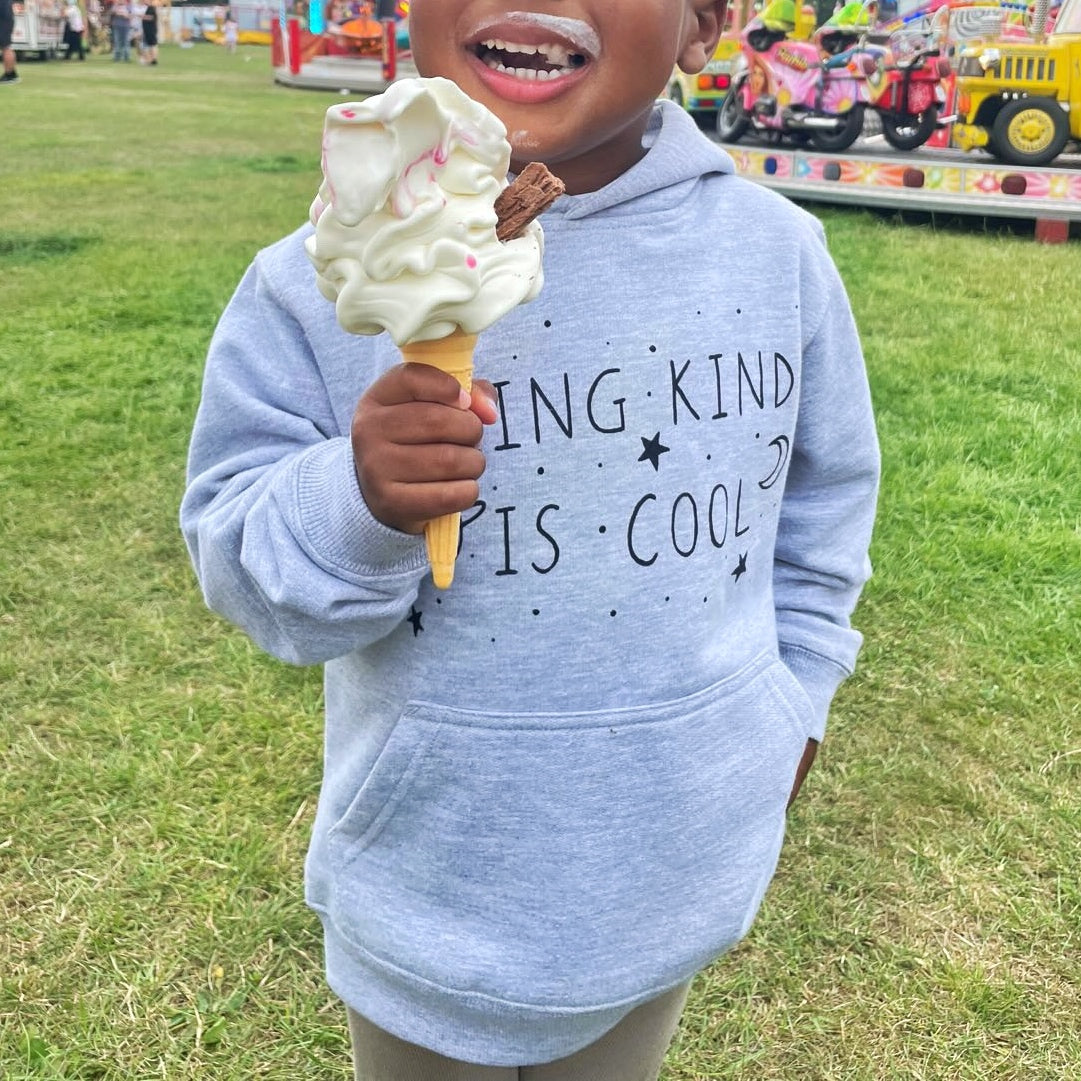 kids being kind is cool hoodie - light grey marl