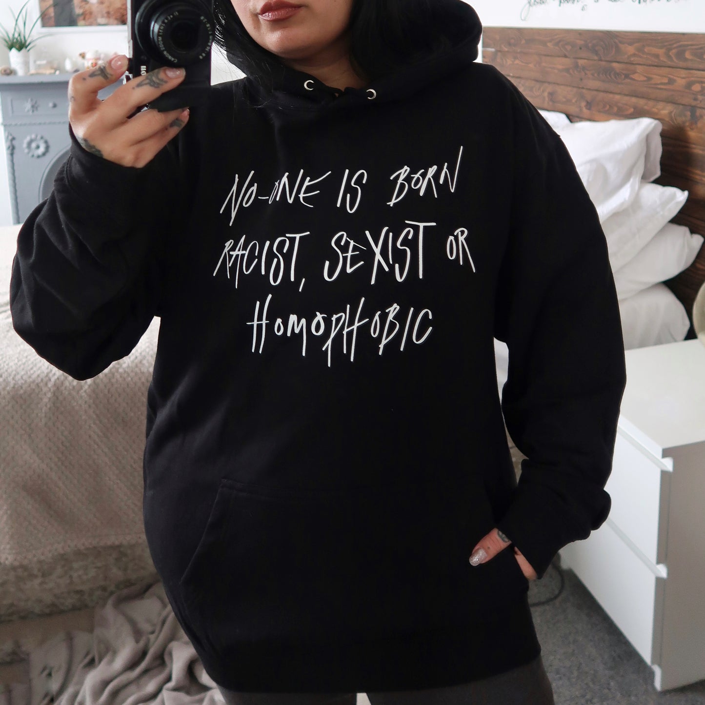hate is taught hoodie - black