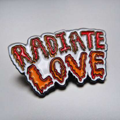 radiate love enamel pin badge