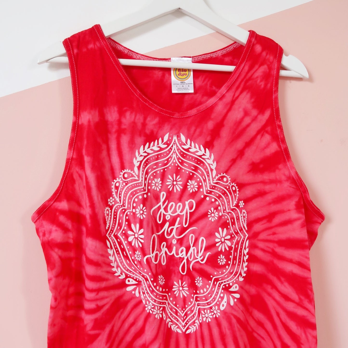 keep it bright tie dye vest top - red