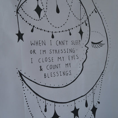 count your blessings moon wall hanging - grey
