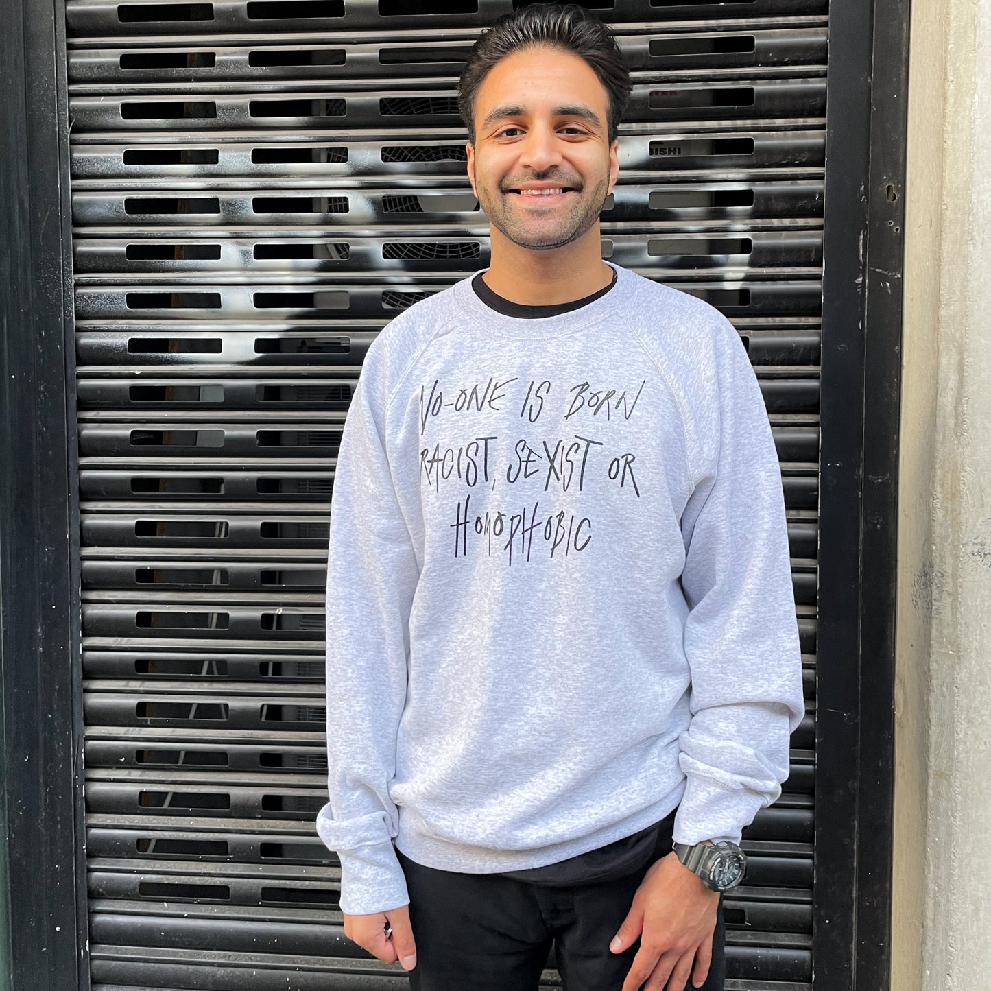 hate is taught sweatshirt - grey