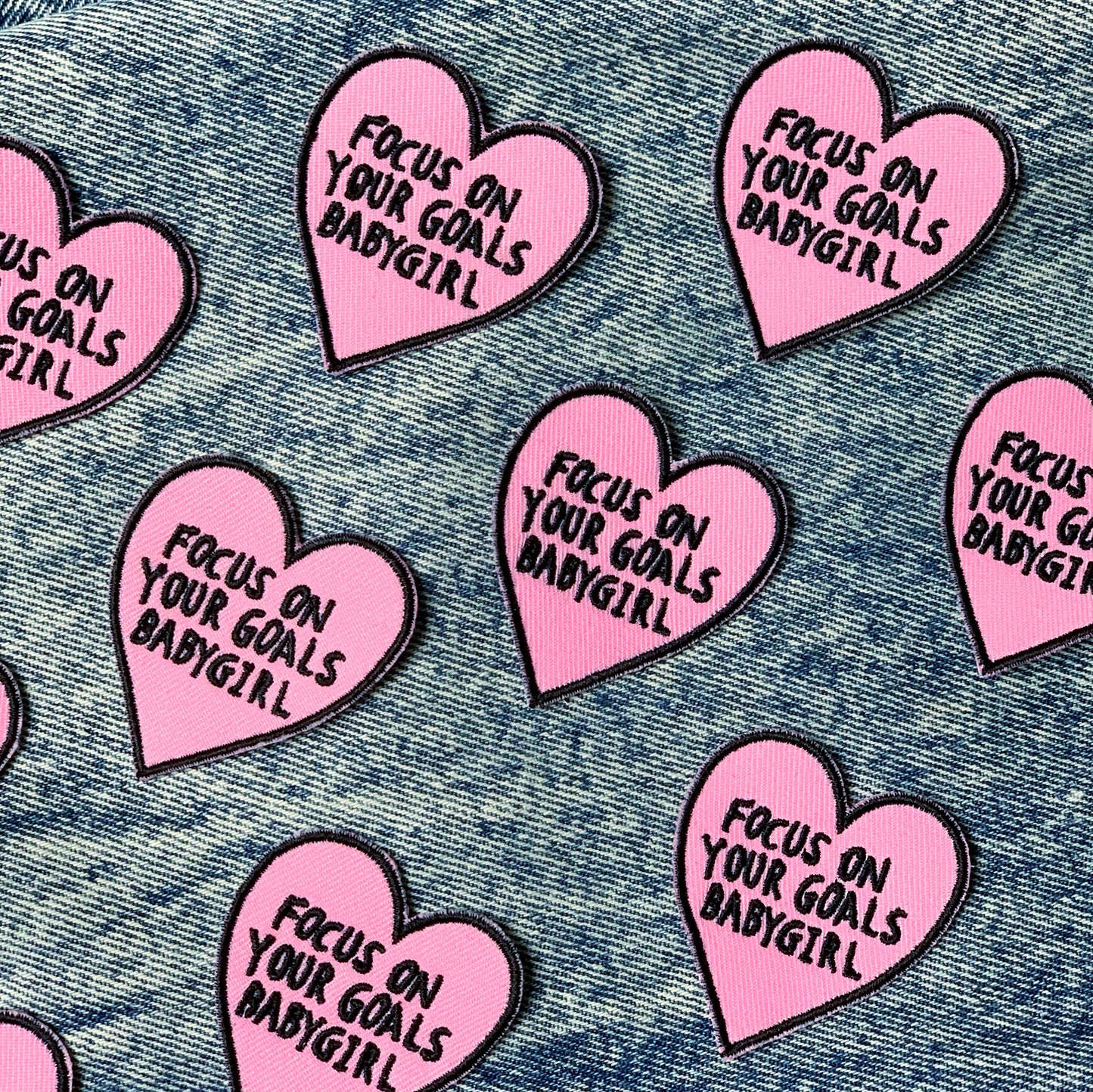 focus on your goals babygirl sew-on patch