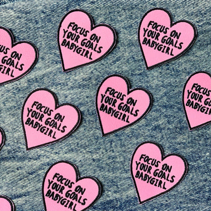 focus on your goals babygirl sew-on patch
