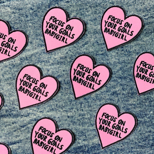focus on your goals babygirl sew-on patch